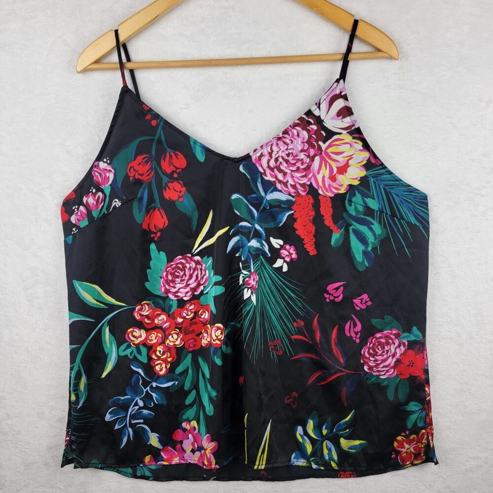 Cottage Fairycore Tank Top Sz XL Colorful Tropical Floral Cami Whimsigoth Summer